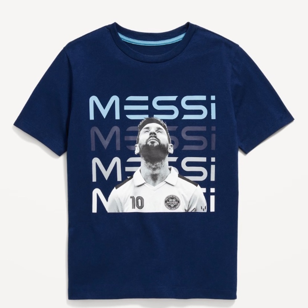 Messi Collection nwot never worn men’s small graphic tee T-shirt soccer blue new